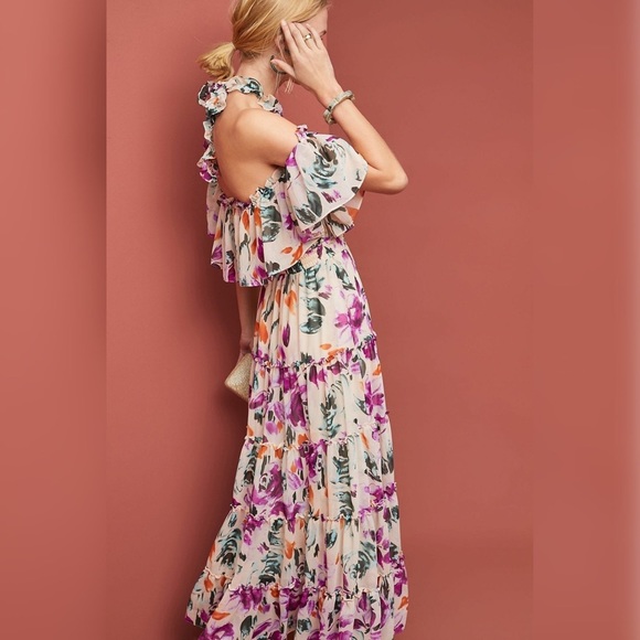 NWT MISA Mila Ruffled Pink Dress sz S - Picture 6 of 14